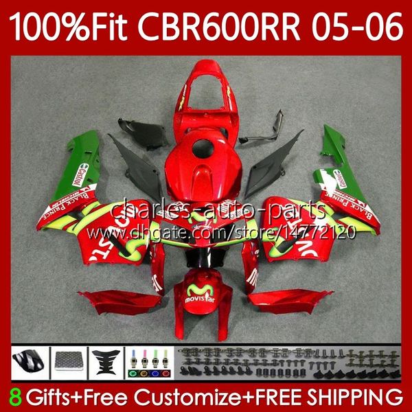 Carrocería OEM para HONDA CBR 600 CC RR F5 2005 2006 Cuerpo 72No.210 Movistar rojo CBR 600F5 600CC 600RR CBR600RR 05 06 CBR-600 CBR600 RR CBR600F5 05-06 Molde de inyección Carenado