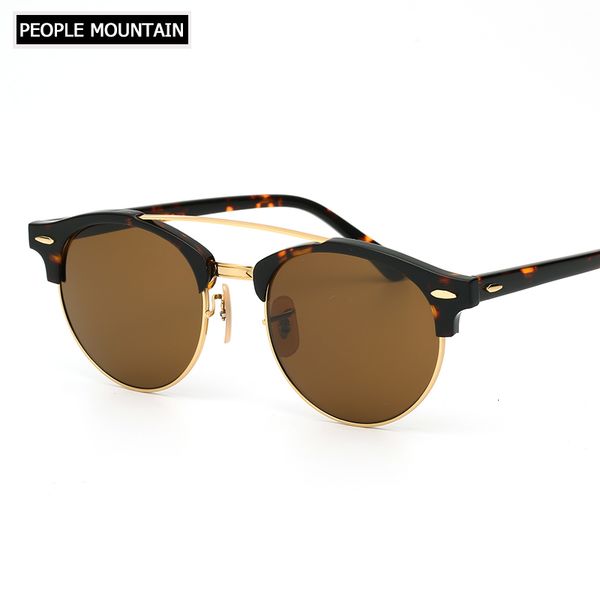 

mirror femme men frame acetate sunglasses glass soleil uv400 sun women glasses tortoise round brown lunettes lenses bpswg
