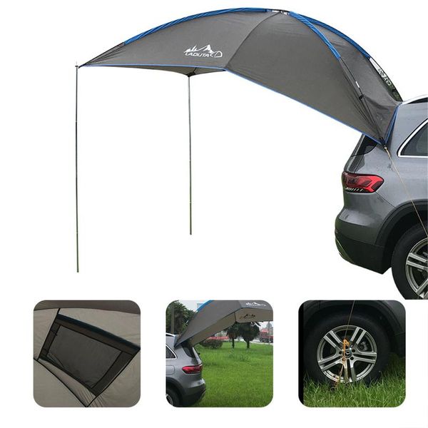 

tents and shelters auto camping tent durable waterproof tear resistant car roofside awning anti-uv for family outdoor beach traveling te