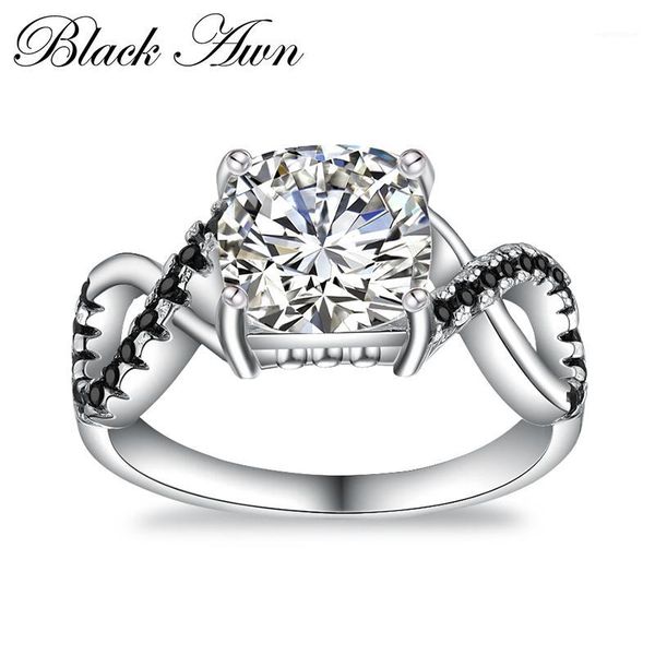 

[black awn] 925 sterling silver jewelry square wedding rings for women silver 925 jewelry c3971, Golden;silver