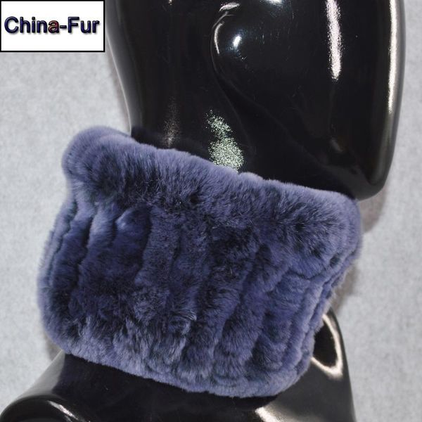 

2020 real rex fur ring scarf women knitted real rex fur scarves warm soft good elastic natural neckerchief, Blue;gray