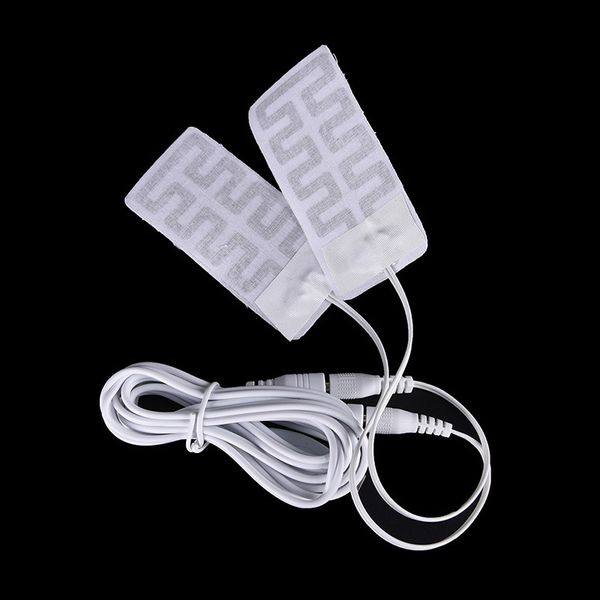 

1 pair 5*9cm 5v usb socks carbon fiber pads electric insoles winter warm arm hands waist heated gloves, Blue;gray