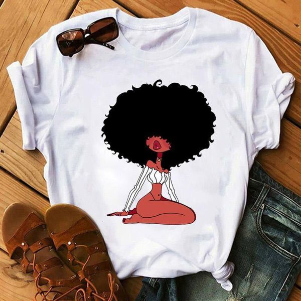 

new fashion women tshirt friends black girl printed t shirt female summer tee harajuku t-shirt graphic cute tee shirts femm, White