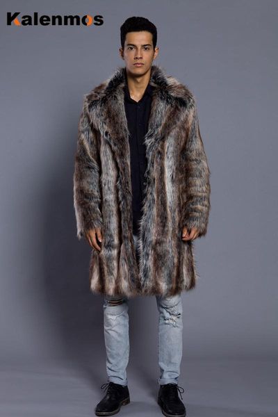 

поддельный толстые теплые пальто новых людей высокого ранга gentleman удобный мужской outwear мода плюс размер осень зима long jacket, Black