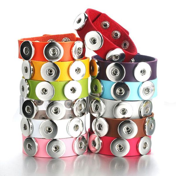 

10pcs/lot wholesale new braided leather 18mm snap bracelets diy snap button bracelet interchangeable snap jewelry for women q wmtrbw, Golden;silver