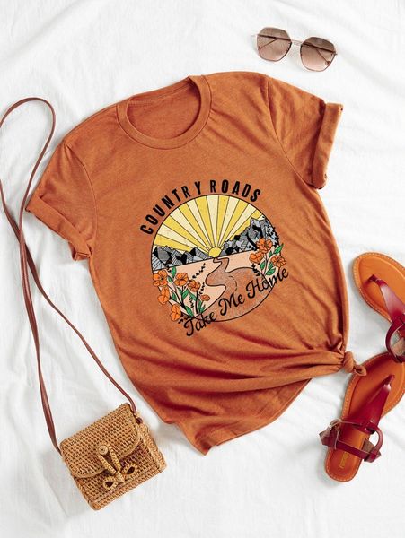 

plus floral and slogan graphic tee q61a#, Black