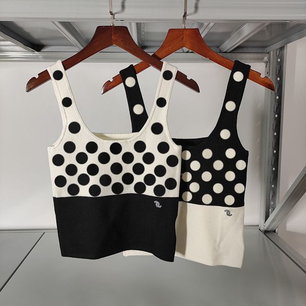 

530 2022milan style spring summer brand sweater brand same style regular crew neck pullover sweater sleeveless women clothes pingyi, White;black