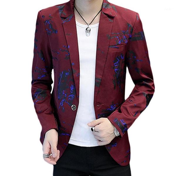 

suit jacket men print blazer floral men stage clothing blazer pattern stylish party wedding jacket1, White;black