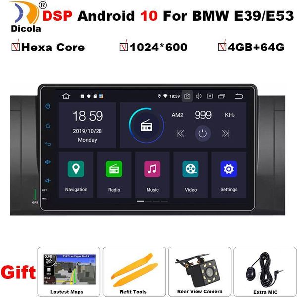 

px6 android 10 4+64g hexa core gps navigation 9" car dvd player for e39/e38 7 series/m5 1997-2003 with bt/rds/radio/swc/usb1