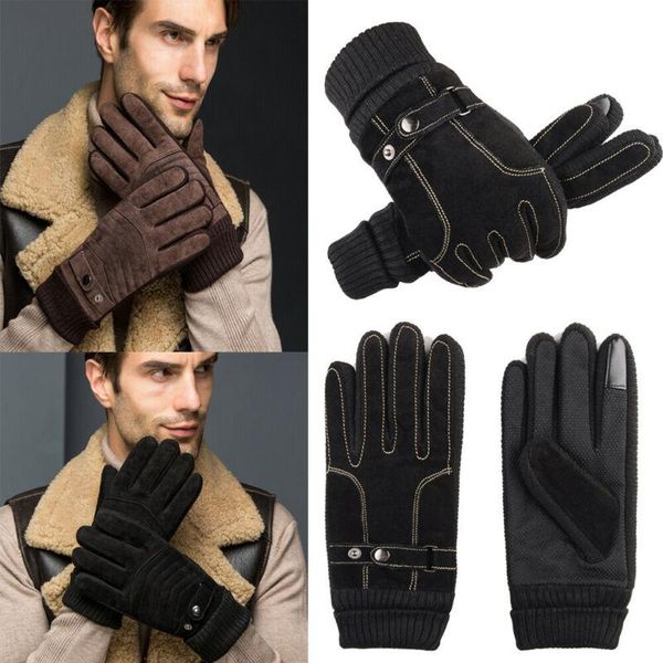 

mens winter warm windproof waterproof anti-slip thermal touch screen gloves, Blue;black