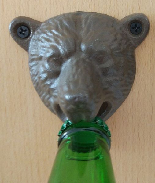 

vintage bear head bottle opener cast iron wall mounted beer bottle cap opener bear teeth bite bottle opener free