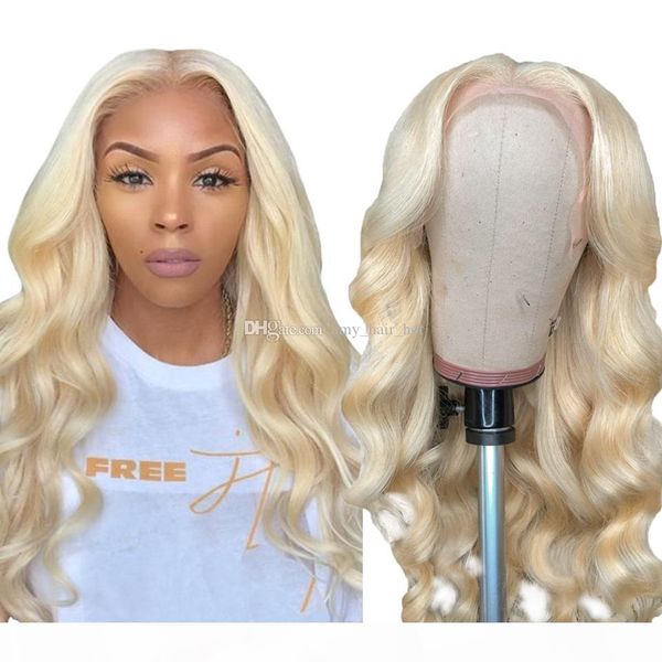 

13x6 lace wigs 613 natural wave human hair with baby hair for white women blonde color 130% density remy hair, Black;brown