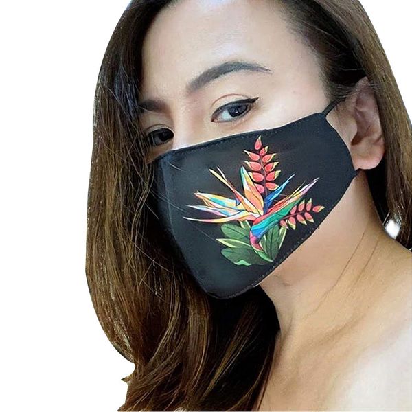 

masque mascarar fast delivery headband hawaiian tropical flower print design reusable face protection mask