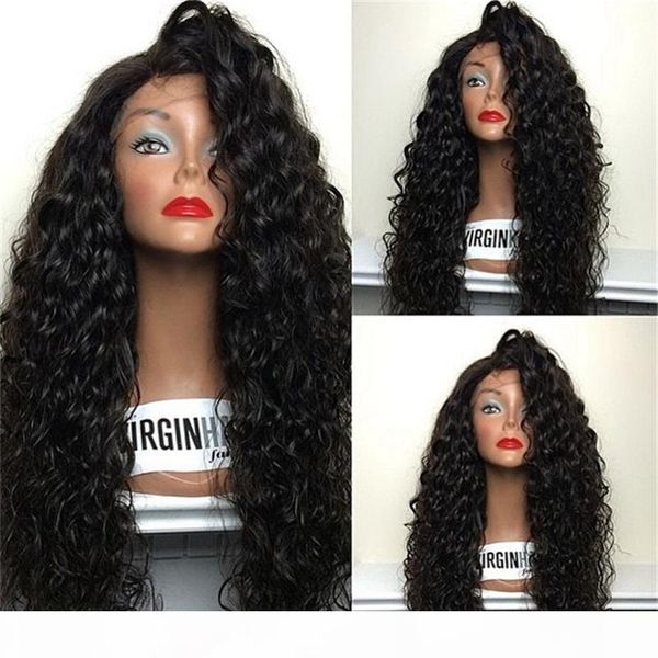 

curly full lace human hair wigs pre plucked with baby hair glueless full lace wigs for black women brazilian remy hair, Black;brown