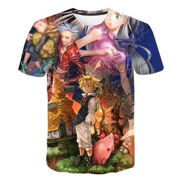 

cool men seven deadly sins japanese anime nanatsu no taizai comfortable camiseta 3d print shirts hippie hentai anime men clothing