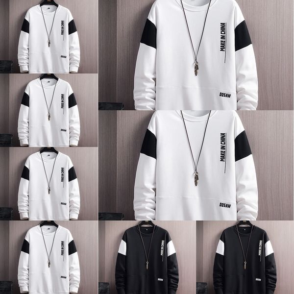

5qaap стиль осень новые основывая для мальчиков и подростков top sweatersweater свитера длинных случайного красивого круглых шей корейского, Black