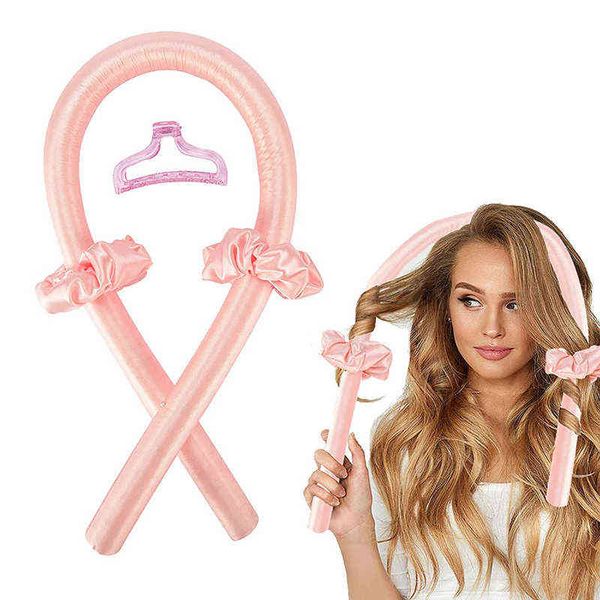

hair curler drop shipping heatless rod headband lazy silk ribbon make soft 220304