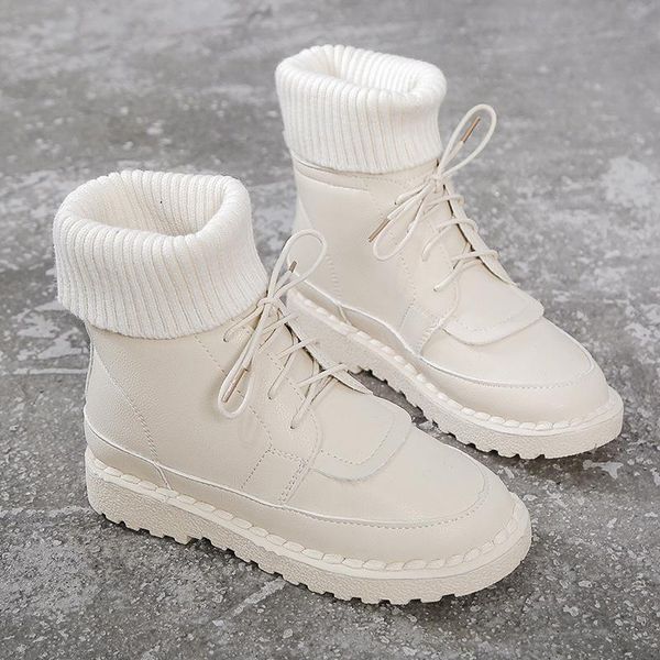 

2020 autumn and winter new wool mid-tube martin boots women's short boots flat ankle literary women's shoes m1556, Black