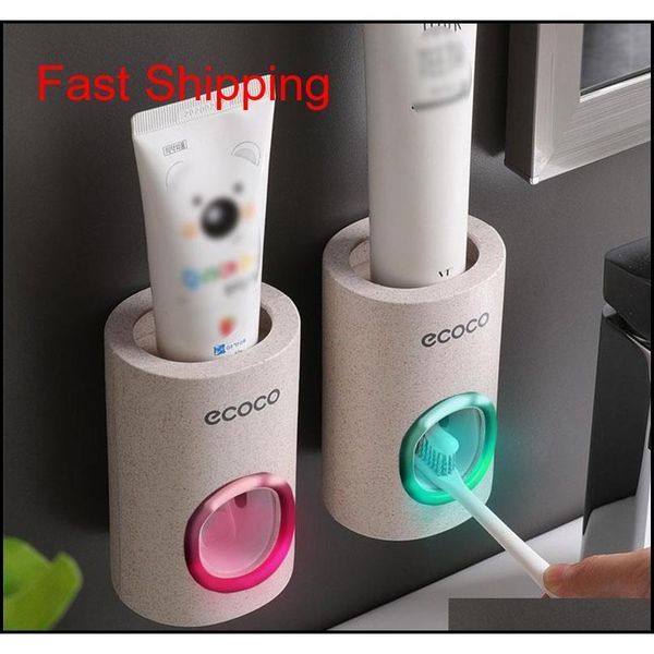 

2pcs/set matic toothpaste dispenser wall mount stand bathroom accessories set toothpaste squeezers tooth qylxpz toys2010