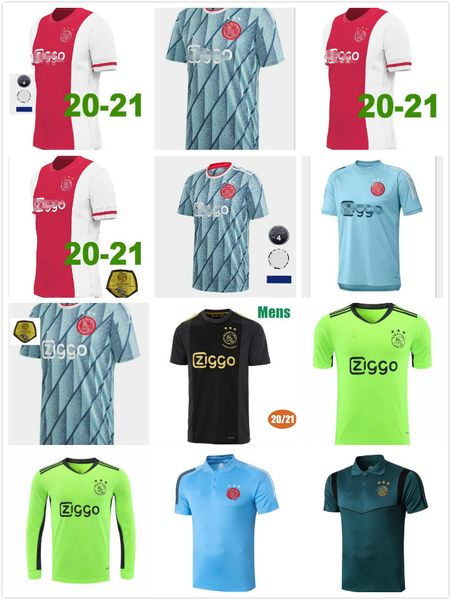 

20 21 ajax amsterdam soccer jersey 2020 2021 tadic klaassen traore promes neres cruyff men kids kit football shirt uniforms third 50th, Black;yellow