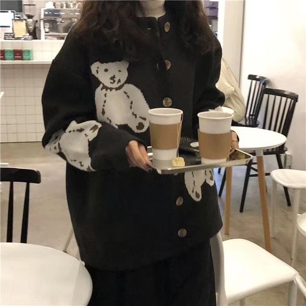 

xmdec новый кардиган вязание расслабился шикарный зимнее пальто в свитер свитер осенью и пальто 2020 женщин bearstyle ijz6q, White;black