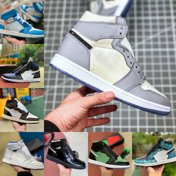 

high 1 1s basketball shoes men women bio hack crimson tint blue unc patent red white black royal twist green toe designers sports shoe