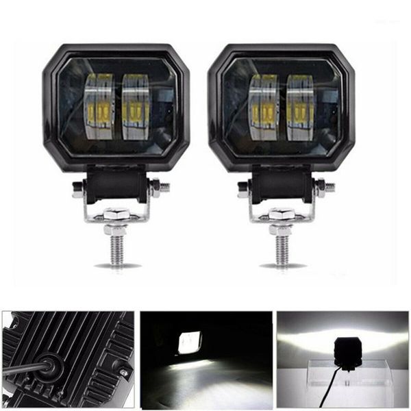 

2pcs 3inch 12v 24v 6500k 20w waterproof led lamp offroad car boat work lights1