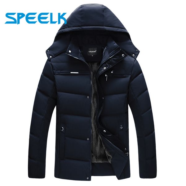 

brand new down coat men winter thick cotton jacket men's fashion cotton-padded jackets male autumn causal parkas outwear 201114, Black