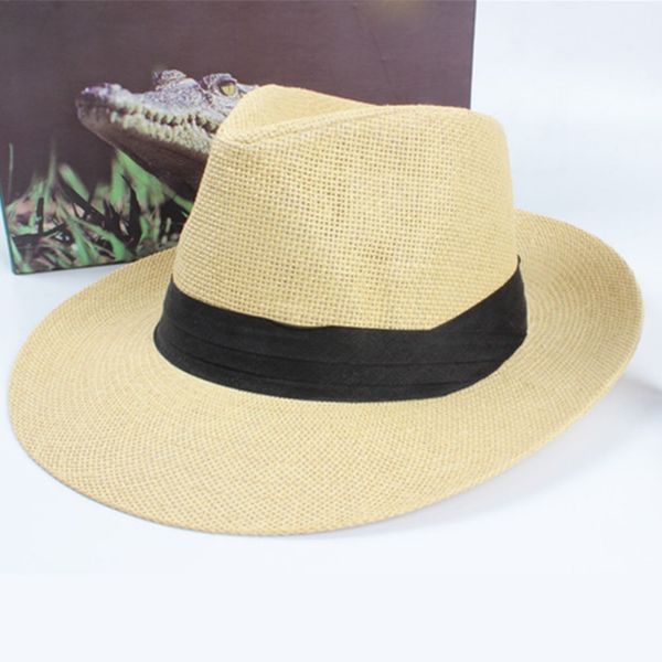 

summer new fashion women's beach trilby straw wide brim beach cap sun hat outdoor hunting fishing hiking hat with lace decor, Blue;gray