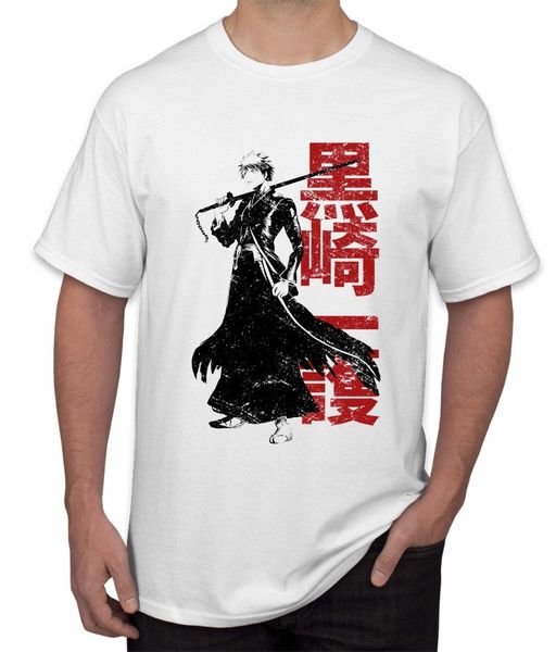 

спорт 2019 новая мода марка печати футболка мужской brand new bleach ichigo kurosaki аниме манга фильм белый хлопок футболка sizesfitted t