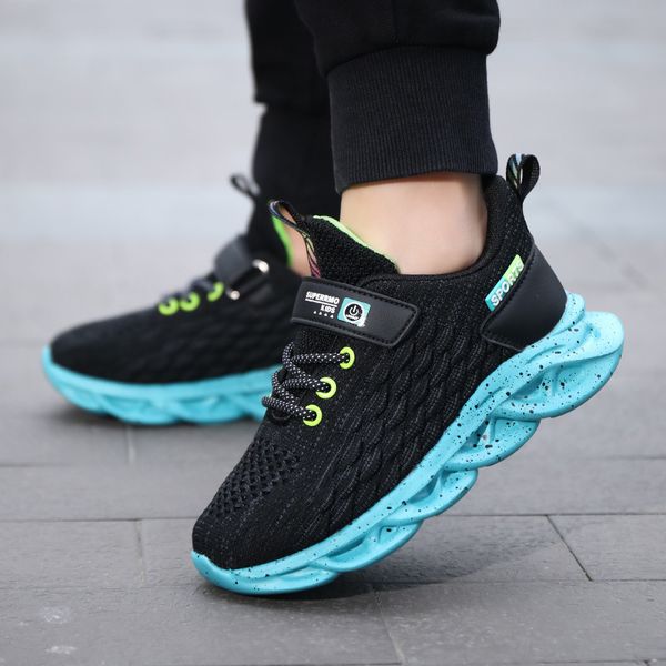 

kids shoes mesh boys casual children for girls sneakers breathable outdoor school footwear trainers 2020 fashion, Black;red
