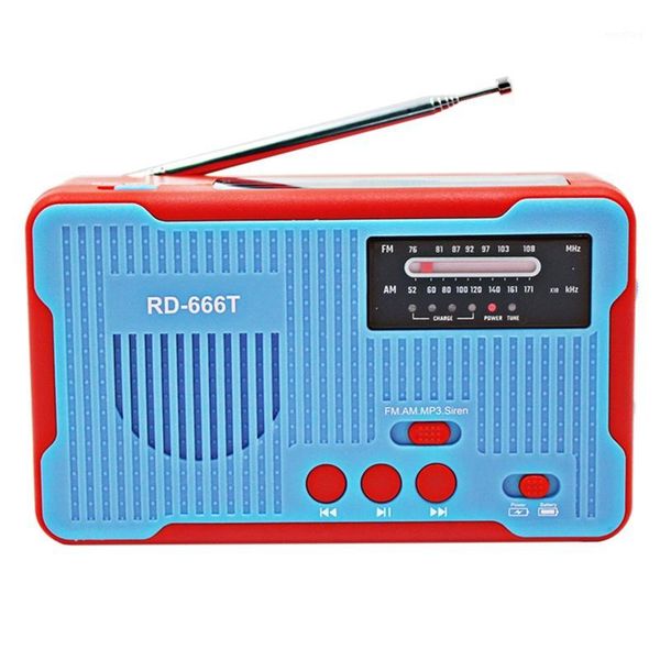 

emergency radio hand crank radio 2300mah solar am fm noaa weather with led for smart phone charger1
