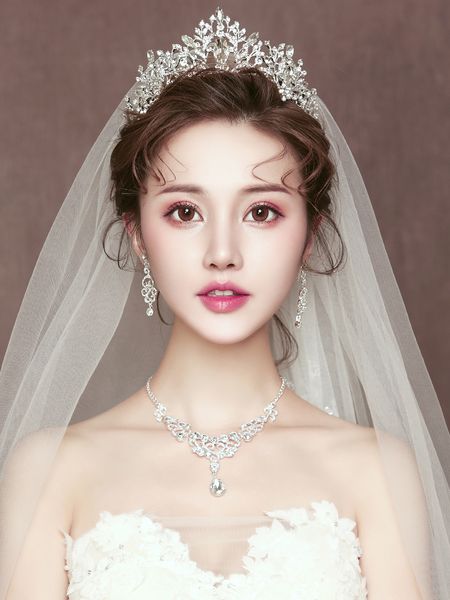 

bridal headdress new crown dress atmosphere baroque hair set wedding simple accessories, Silver