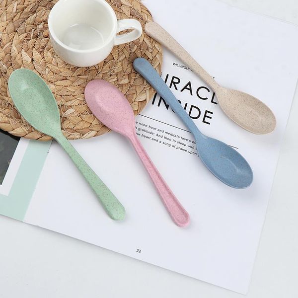 

portable wheat straw spoon eco friendly new popular restaurant spoon tableware home supplies kitchen accessories