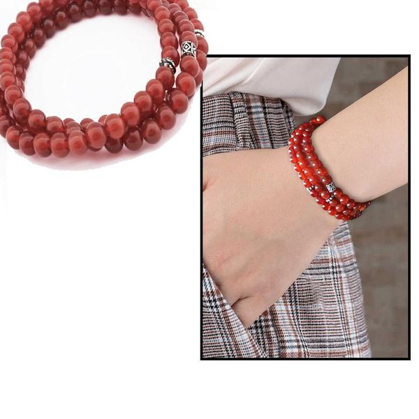 

tesbihane оба браслет-оба ожерелье-оба розарий 99lu красный агатовые природный камень ювелирные изделия, Black