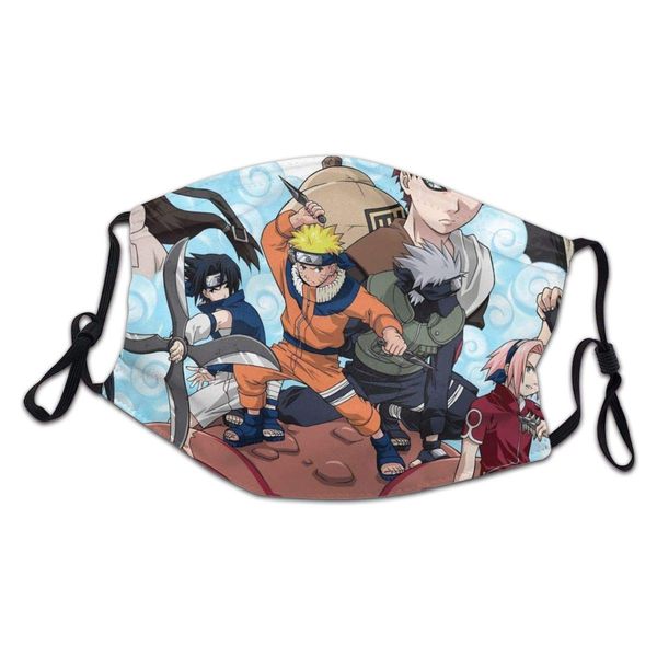 

girls mouth cover, against wind moisture wicking face scarf, anime naruto characters poster bandanas for dust exercise hiking baseball