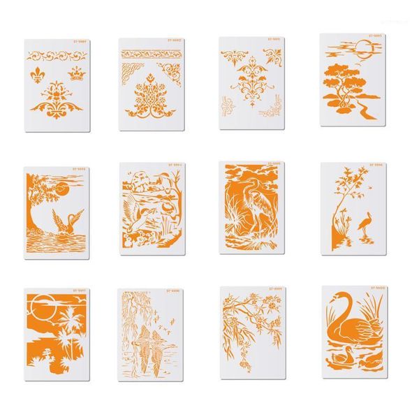 

baking moulds landscape painting swan cake stencil birds layering plastic stencils for diy scrapbooking drawing template tool1