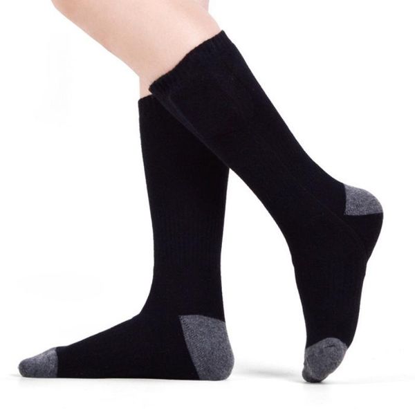 

men&women heated socks rechargeable electric battery socks with 4500mah large capacity battery for winter camping fishing cyclin, Black