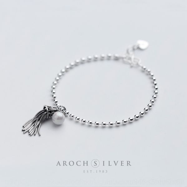 

p9jvn s925 bracelet pearl silver style thai silvertasselpearlpearlnational braceletfemale hand jewelryfemale j1775 s925 bracelet pearl silve, Golden;silver