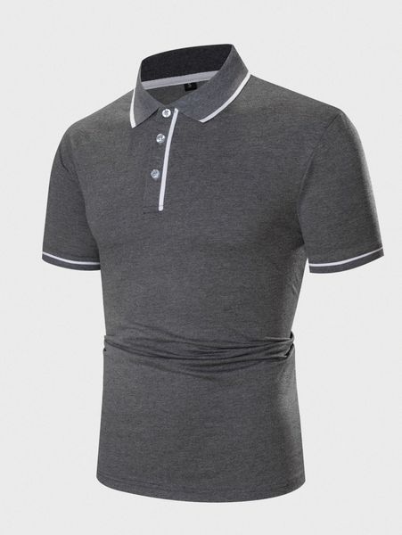 

men contrast trim polo shirt 31mm#, White;black