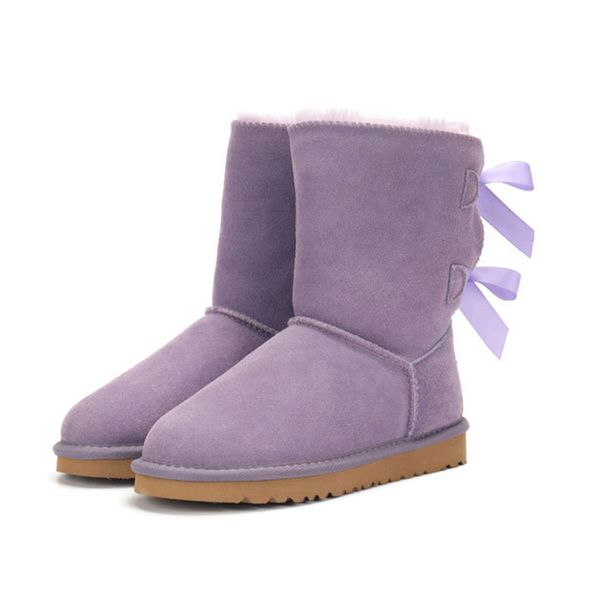 

2021 r snow boots women boots short mini classic knee tall winter boots bow ankle bowtie anti-skidding booties shoes 34-43, Black