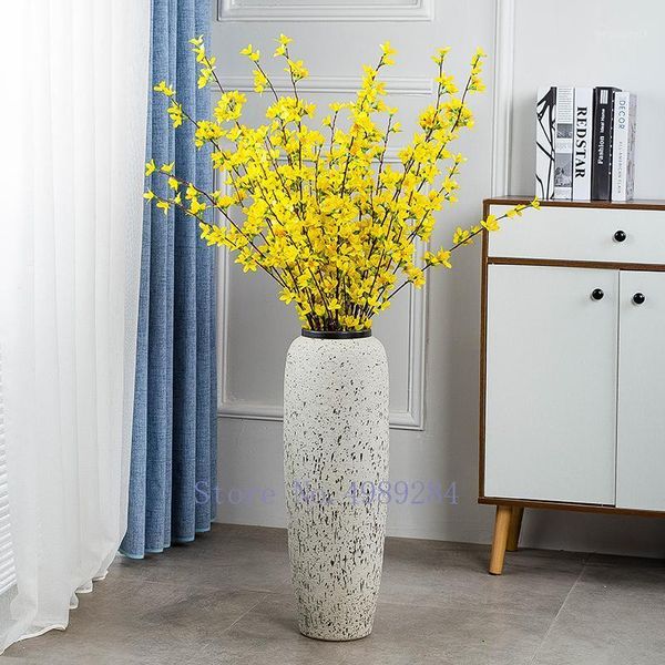 

creative ceramics floor-standing vase large black spot handmade decoration living room flower arrangement accessories1