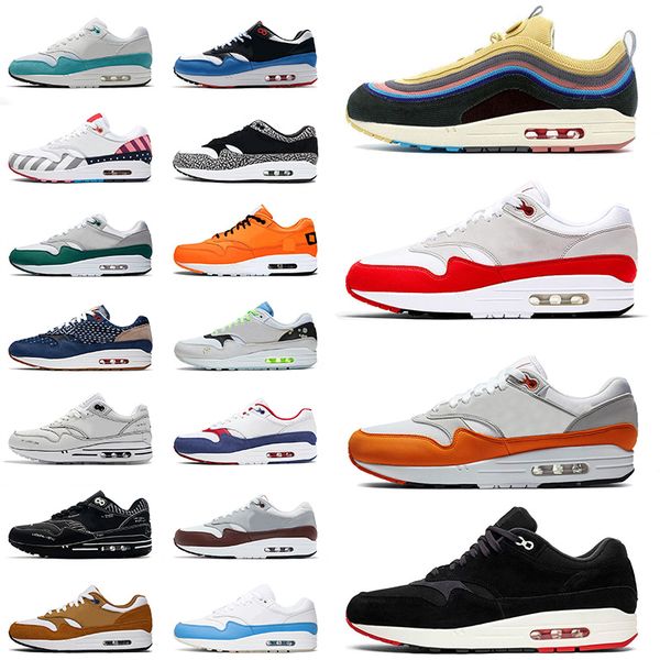 

sean wotherspoon 1 87 sport running shoes og anniversary mens women bred magma orange daisy pack triple black sneakers tennis trainers 36-45, White;red