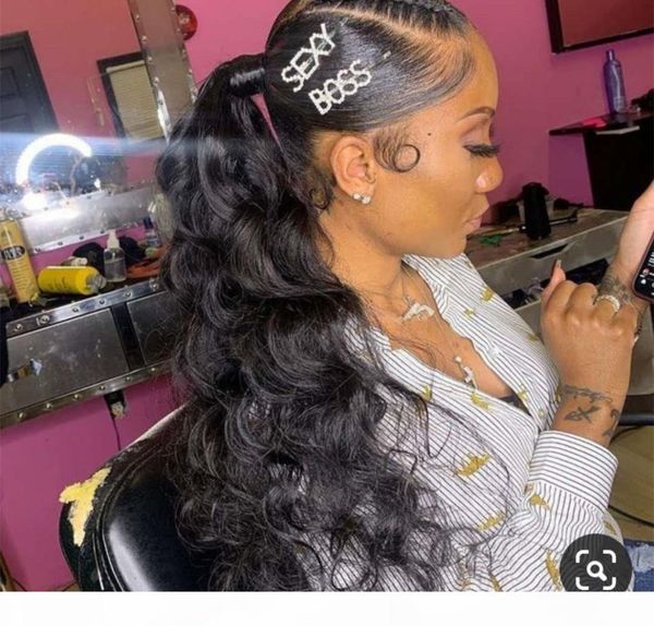 

diva body wave human hair ponytail hair extension for black women drawstring ponytail clips wet wavy pony tail hair piece natural black 1b