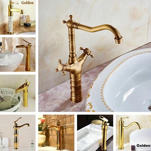 

solid brass goden single holder single hole cold water mixer bathroom sink faucet
