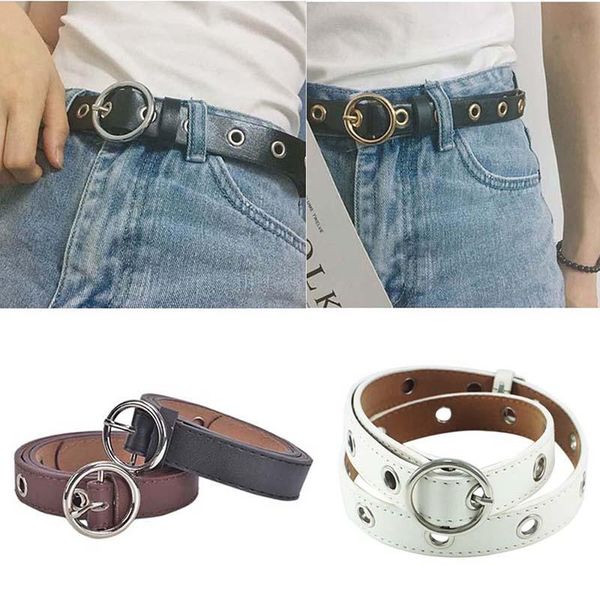 

women belts pu leather belts female metal without pin buckle belt ladies fashion openwork waistband women's casual belt, Black;brown