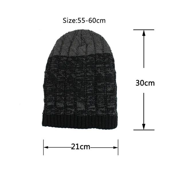 

flb] мужские зимние шапки модные knit черные шапки осенние шапки толстый и теплый skullies мягкая вязаные шерстяные хлопок f18038 sqcjqw bu, Black;white