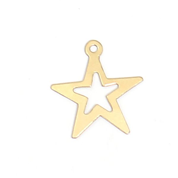 

beadsnice 14k gold filled pentagram pendant charms jewelry component, Silver