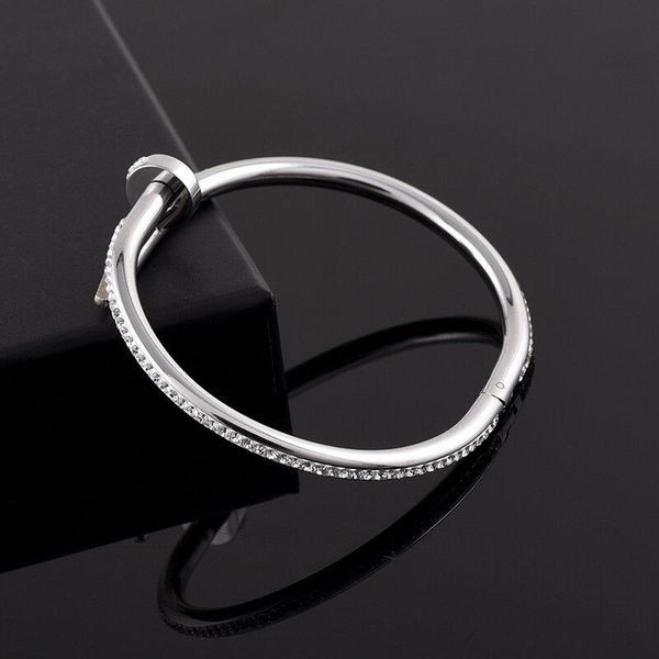 

2020 rose gold bangle brand designer classic nail men bracelet luxury women jewelry diamond bracelet for gift never fade, Black