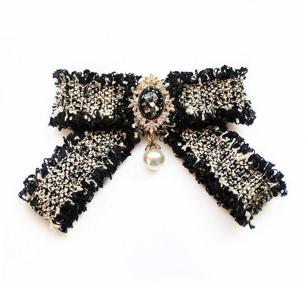 

new korean classic designers fashion rhinestone floral bow ties kids british bowtie gifts for women accessories luxury qylrmn, Black;gray